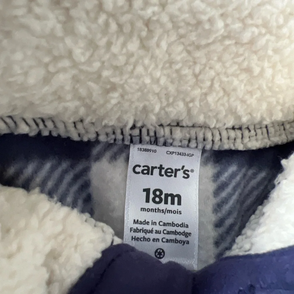 Carter's Baby Boys' 2-Piece Heather Plaid Fleece Pullover Top‎ & Pants Set 18M - Picture 6 of 9